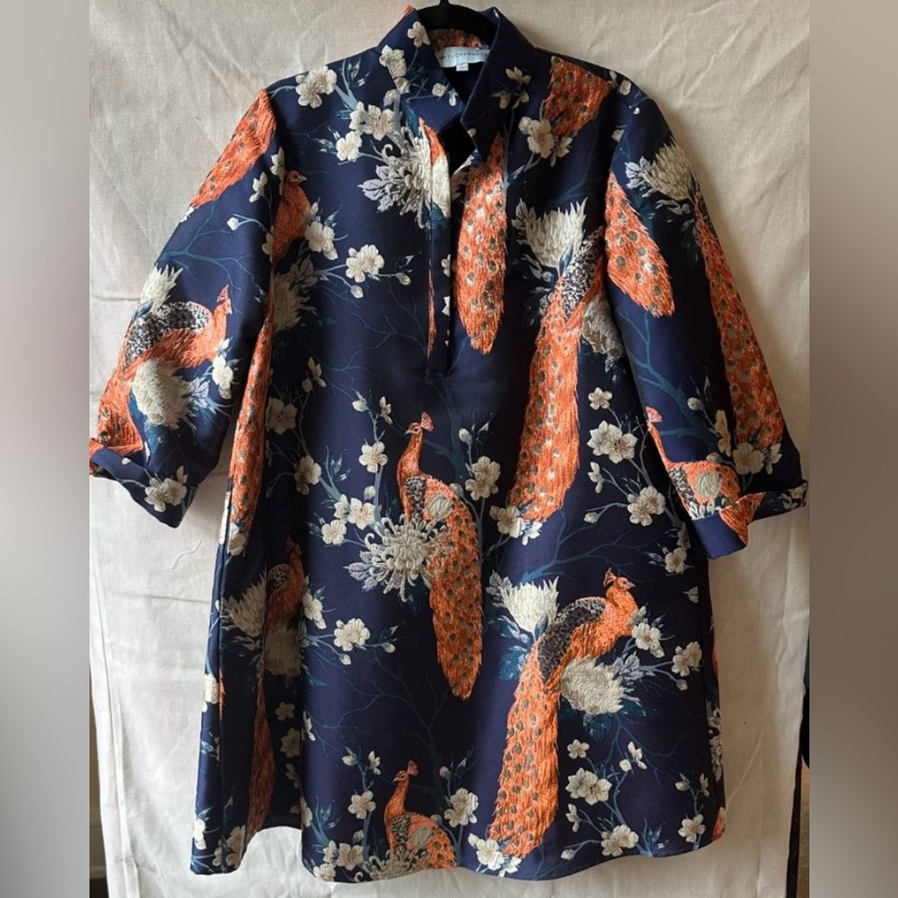 Tuckernuck Metallic Peacock Jacquard Megan Dress.